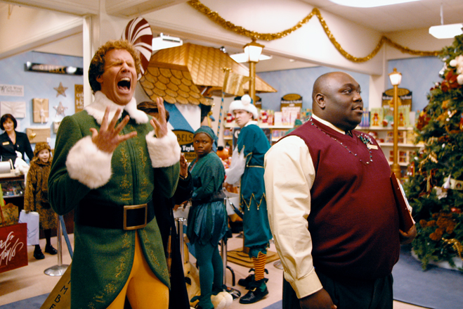 Will Ferrell as Buddy wearing elf costume 