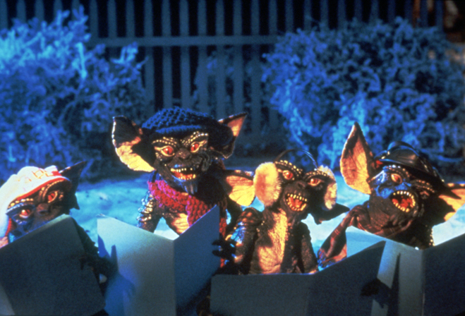 Gremlins singing Christmas carols